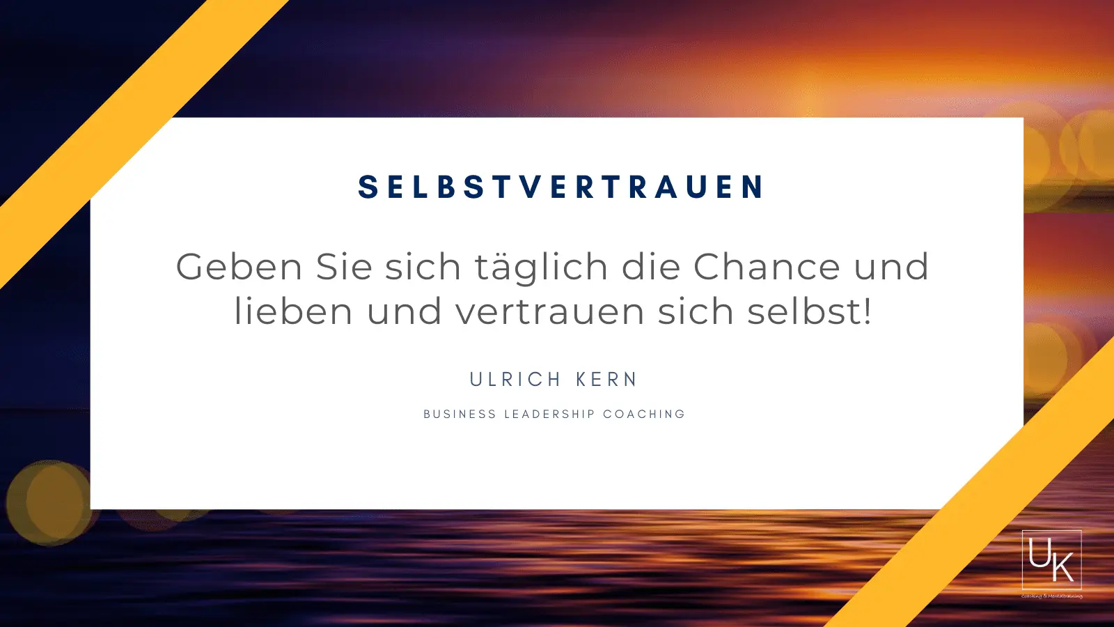 Selbstvertrauen - Geben Sie sich täglich die Chance und lieben und vertrauen sich selbst.