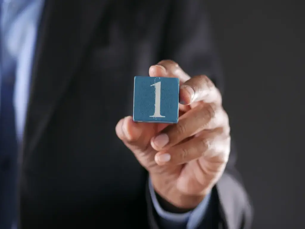 Prioritäten setzen: Eine Eins als Symbol für das Wesentliche